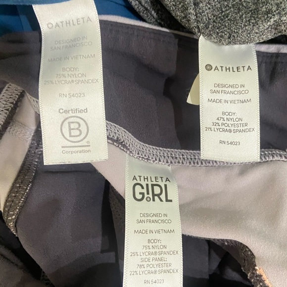 Athleta bundle of 3 pair high waisted leggings in gray, teal & gray multi sz xxs - Picture 11 of 11